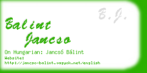 balint jancso business card