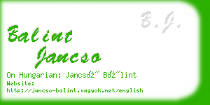 balint jancso business card